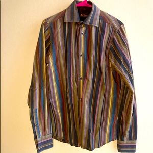Men's Struped Multicolor Button Down